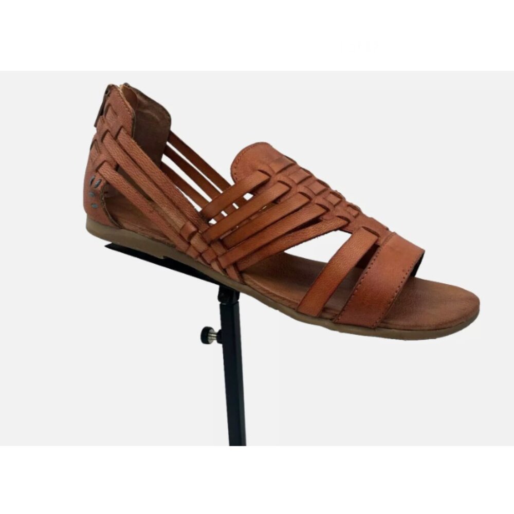 Roan By Bed Stu Women's Clarise Leather Sandals Size 7.5 Brown/Tan-Hand Finished